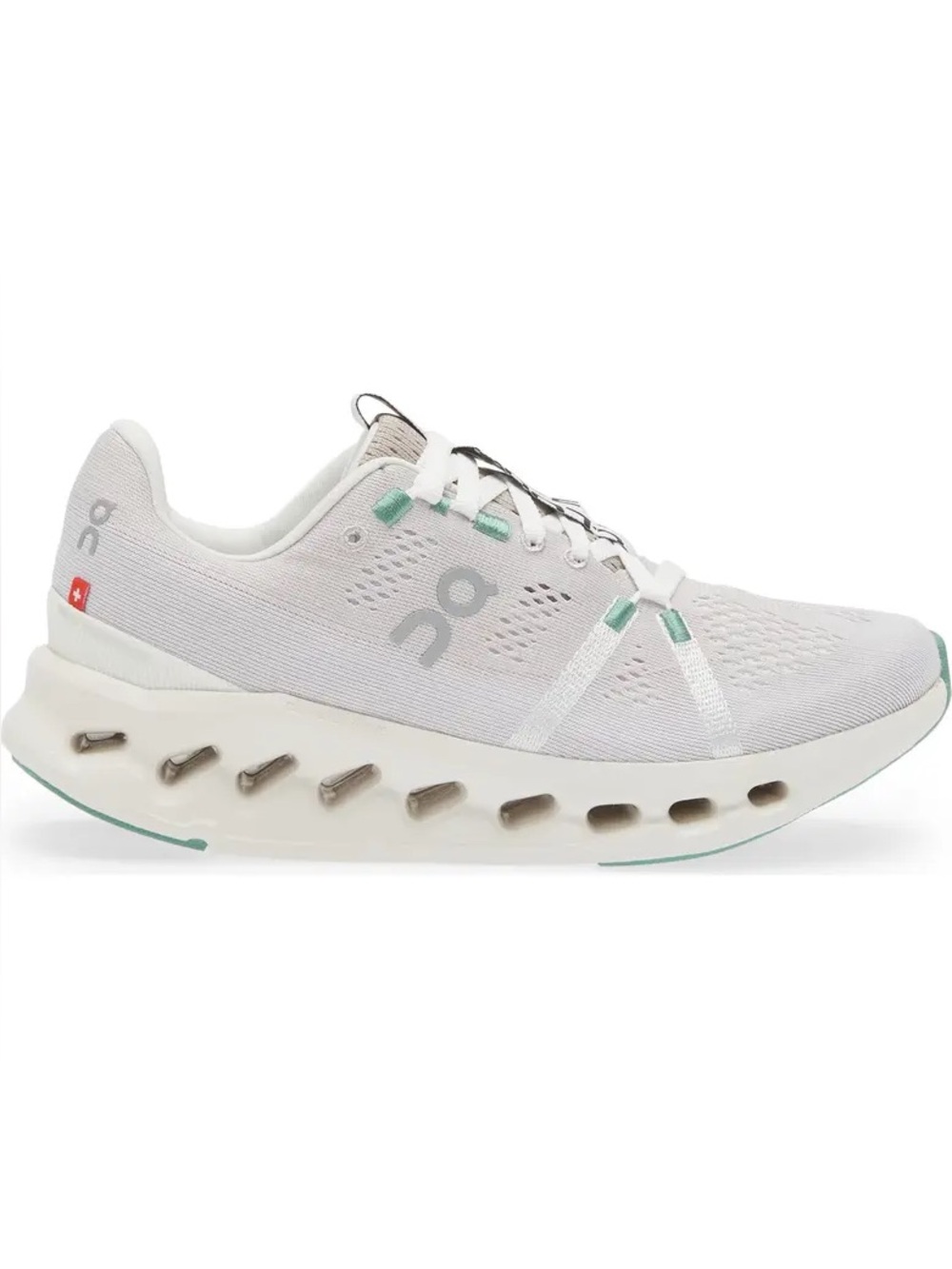 On Cloudsurfer Pearl Ivory White Green Running Sneakers Shoes Women’s 6.5